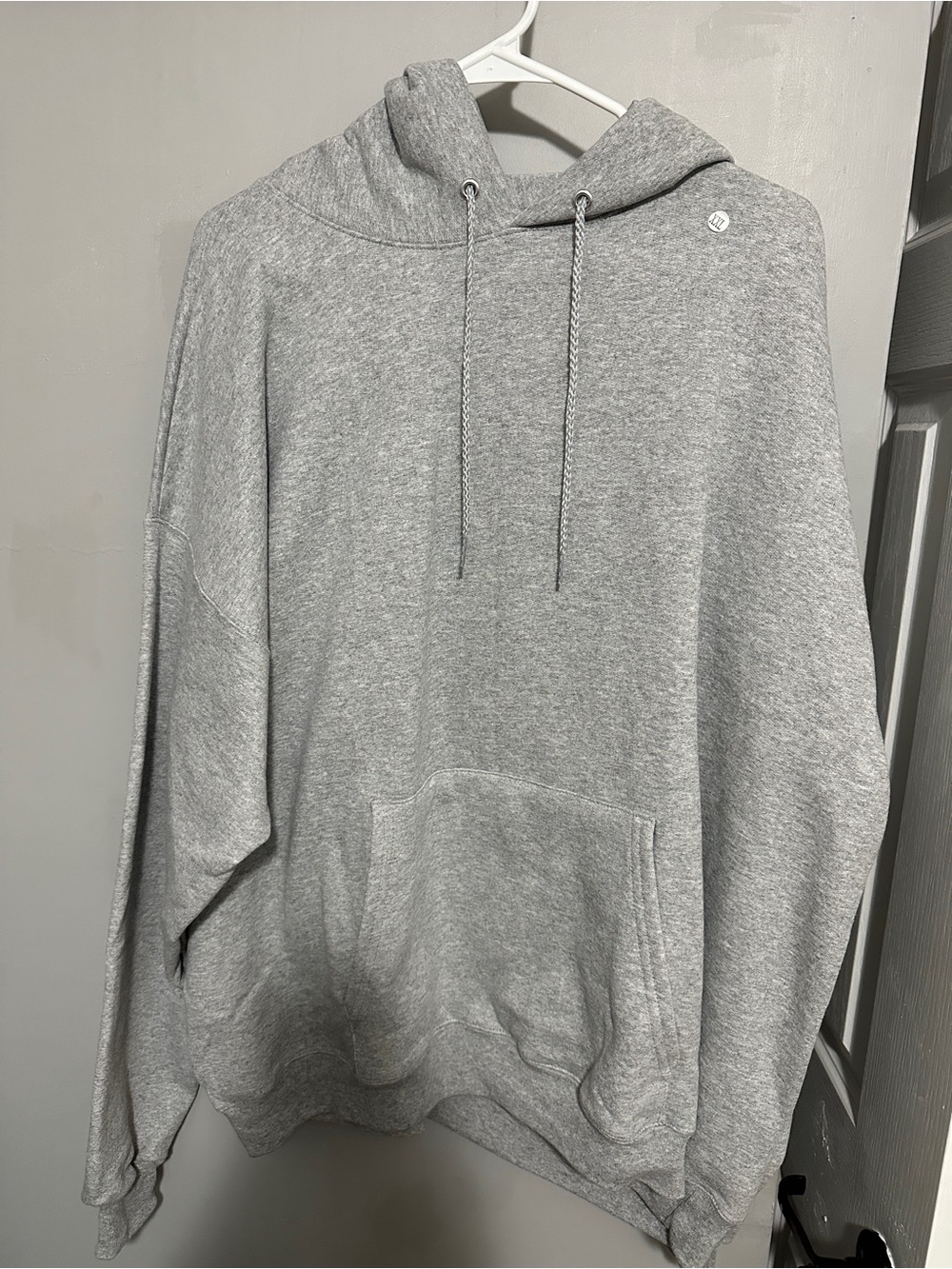 Men's Gray Hooded Sweatshirt - Classic Pullover Hoodie XXL